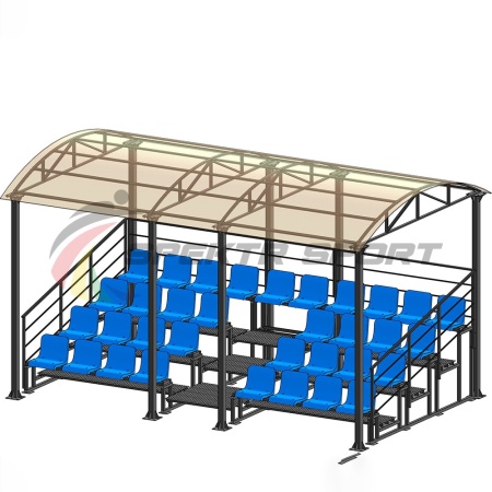 Купить Трибуна для зрителей 4 ряда на 34 места с навесом и перилами в Лаишеве 